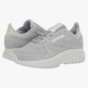 Grey Suede Reebok Platform Sneakers